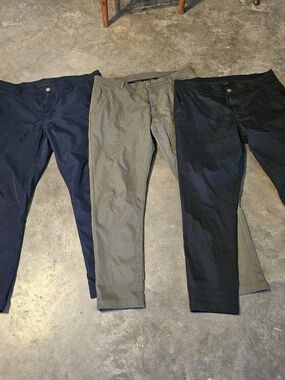 3 Pair Walter Sky WS-B01 Holf Performance Golf Pants, Black Navy Green 34